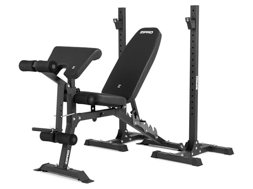 Set Superset de Banca de Pesas Olímpica Zipro: Banco con Beinentwickler, Curlpult y Soporte, Ajustable con Capacidad de 270kg, Estación de Entrenamiento Multifuncional con Respaldo y Cojín de Asiento