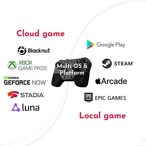 SHAKS S5b Controlador de gamepad inalámbrico para Android, Windows, iOS y X-Cloud, Stadia, GeForce - juegos para móvil portátil, impulsado por Qualcomm, 8H de uso. App de Mapeo