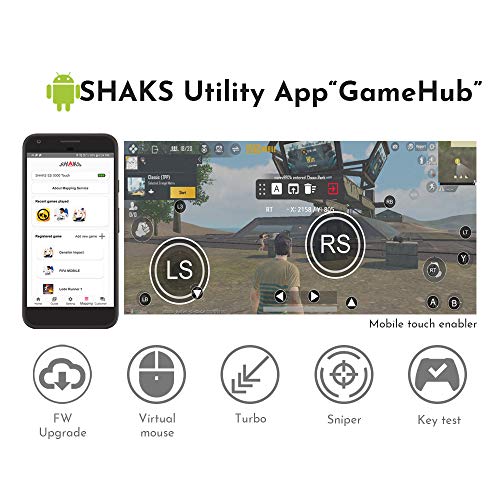 SHAKS S5b Controlador de gamepad inalámbrico para Android, Windows, iOS y X-Cloud, Stadia, GeForce - juegos para móvil portátil, impulsado por Qualcomm, 8H de uso. App de Mapeo