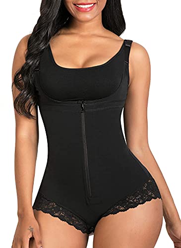 SHAPERX Body Reductor Mujer Fajas Reductoras Colombianas Shapewear Moldeadora Body Shaper Control de Abdomen Bodysuit Posparto, UK-SZ7200-Black-XL