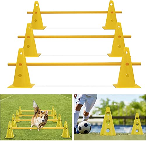 Shengruili Perro Set de Agilidad,Entrenamiento de Agilidad para Perros,Obstáculos de Entrenamiento,Agilidad para Perros,Perro Equipo de Entrenamiento (Amarillo-40)