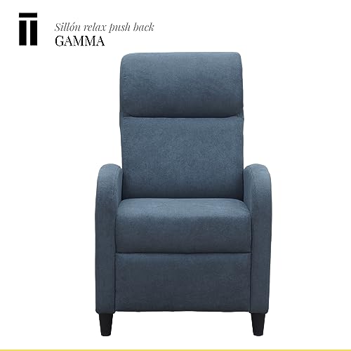 SHIITO - Sillón Relax con Sistema Push Back 3 Posiciones - Modelo Gamma | Reclinamiento Manual y Tapizado en Tela Gris Oscuro