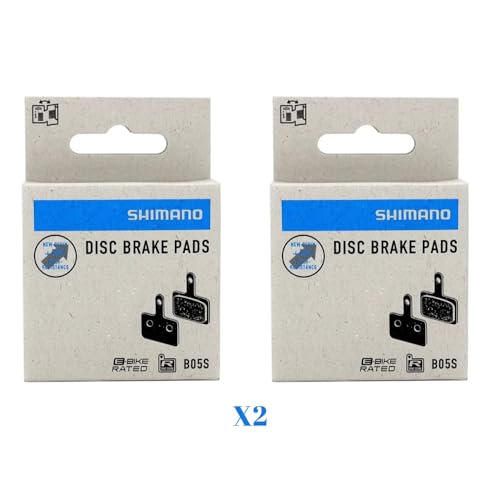 Shimano 2 Pares de Pastillas de Freno de Resina Shimano B05S-RX compatibleas con MT200, M355, M416, M445, M446, M447, M465, M475, M485, M486, M525, M575, M675, TX805, C501, T615, etc