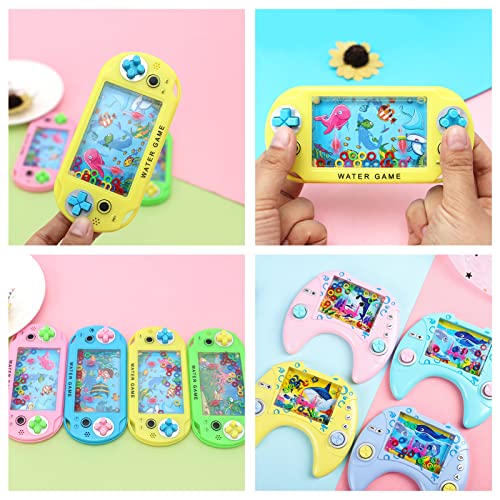 Shinybox Juego de Agua de Mano, 8 Pieza Juegos de Agua Portátil Consola Anillo de Agua Arcade Mini Juego de Anillo de Agua Lanzamiento de Anillo, Regalos para Cumpleaños de Niños