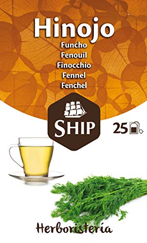 Ship - Infusión de Hinojo - Caja de 25 Unidades - Liquido- Favorece la Digestión y Alivia los Síntomas del Resfriado - Acción Antiinflamatoria - Regula el Ciclo Hormonal - Infusiones y Tés