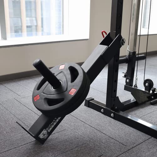 Signature Fitness SF-3 1.5 libras Capacidad 3" x 3" Power Cage Squat Rack, incluye ganchos en J y correas de seguridad, otros accesorios opcionales, brazo de palanca