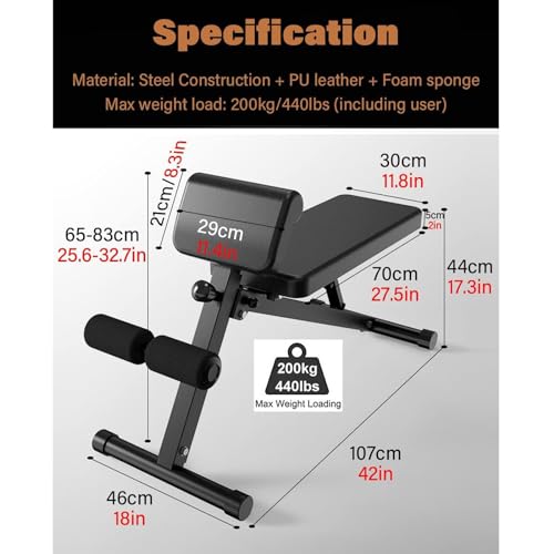 Silla romana Silla Romana Banco De Hiperextensión Plegable Equipo De Ejercicio Banco De Extensión De Respaldo Ajustable De Alta Resistencia para Gimnasio En Casa, Carga 200 Kg Banco de gimnasio