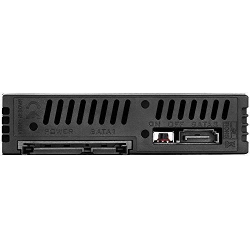 SilverStone SST-FS202B - Placa trasera para rack móvil de aluminio sin bandeja con cambio en caliente/ Carcasa para disco duro interna para 2x 2,5” SAS/SATA HDD o SSD, negro