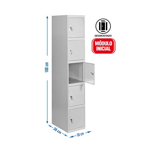 SimonRack TAQUILLA Profesional DESMONTADO 5 Doors 1/5, Metal, Gris/Gris, 1800x300x500