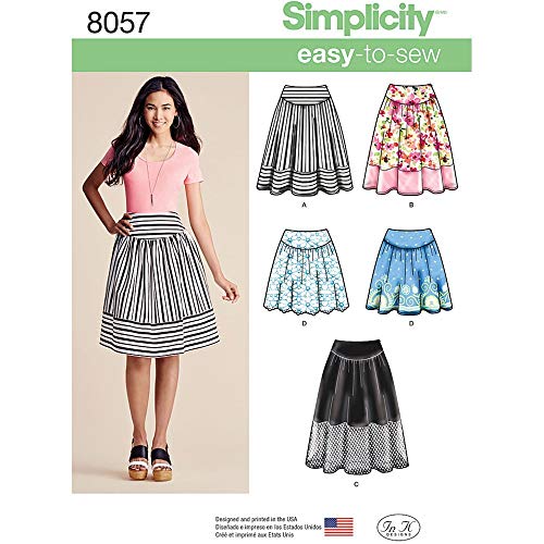 Simplicity 8057h5 para Faldas Sencillo en Tres Longitudes de patrón de Costura, Papel