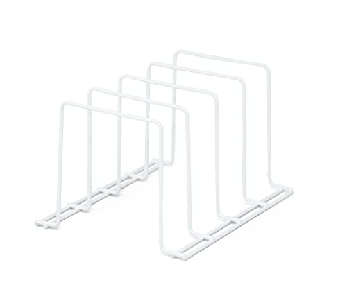 simplywire – Soporte para bandejas de Horno y Tablas de Cortar - Almacenamiento de sartenes - Organizador para armarios de Cocina – Blanco