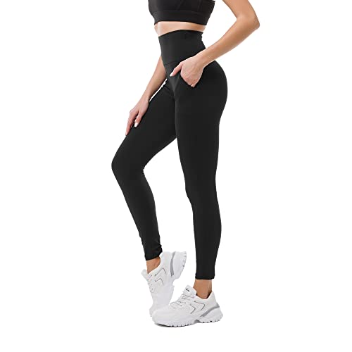 SINOPHANT Leggins Mujer con Bolsillos, Pantalones de Yoga, Leggings Mujer, Mallas Deporte Mujer Fitness Suaves Elásticos Cintura Alta para Reducir Vientre de Yoga, Pilates