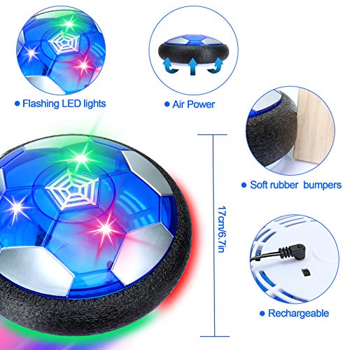 Sinwind Air Power Football, Juguete Infantil Globo con luz LED Hover Fútbol, Juegos de fútbol Interior Exterior Regalo de cumpleaños Navidad para niños niñas