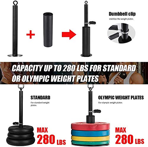 Sistema de Polea para Gimnasio,Morwealth Poleas gimnasio para casa con Barra Recta y Cuerda Máquina Musculación Triceps para Antebrazos entrenamiento de fuerza de brazo