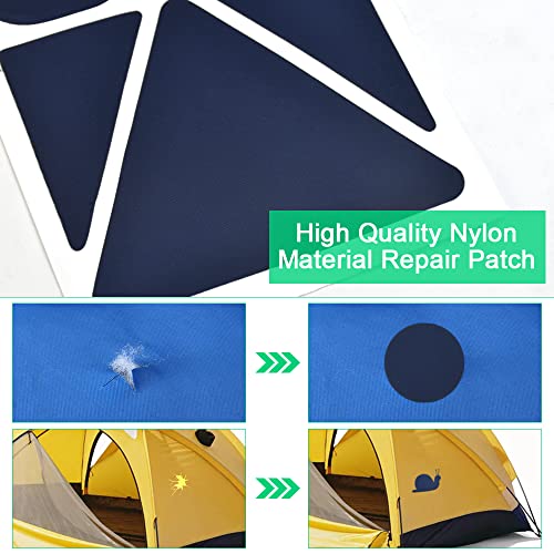 SIYINGSAERY 9 Hojas Parches de Reparación de Nylon Autoadhesivo Fijación Fuerte Impermeables Diferentes Formas y Tamaños para Ropa DIY, Chaquetas de Plumas, Tienda de Campaña, Paraguas