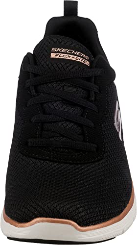 Skechers Flex Appeal 4.0 Brilliant View, Zapatillas Mujer, Black Mesh Rose Gold Trim, 39 EU