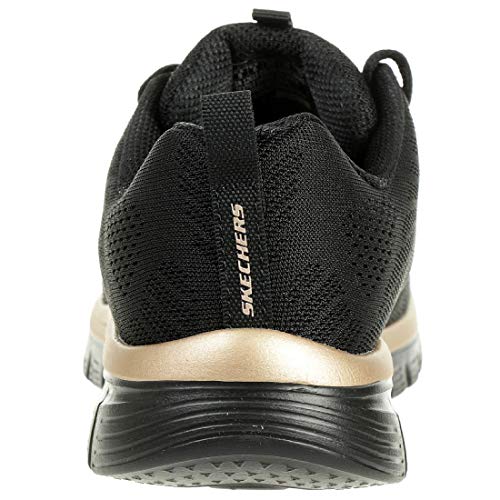 Skechers Graceful Get Connected, Zapatillas Mujer, Black Mesh Rose Gold Trim, 37 EU