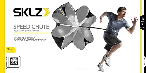 SKLZ Schnelligkeitstrainer Chrome Speed Chute Pro-Widerstands Doppel-Fallschirm Paracaídas de Resistencia, Unisex, Negro, Talla única