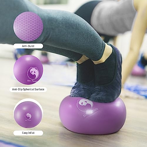 Slim Panda Pelota de Pilates 23cm, Antiexplosión Antideslizante PVC Pelota de Gimnasia, Soft Balones de Yoga para Terapia Geriátrica, Domicilio, Fitness, Entrenamiento del Equilibrio (Morado)