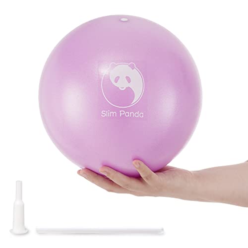 Slim Panda Pelota de Pilates 23cm, Antiexplosión Antideslizante PVC Pelota de Gimnasia, Soft Balones de Yoga para Terapia Geriátrica, Domicilio, Fitness, Entrenamiento del Equilibrio (Morado)