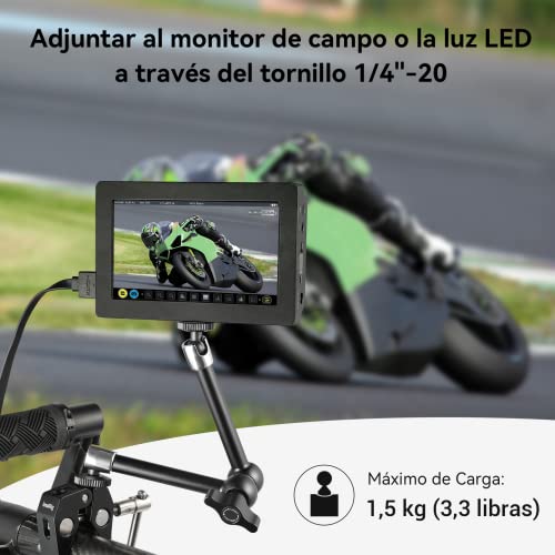 SMALLRIG Brazo Magico 9,8 Pulgada, Magic Arm con 1/4" Tornillo para Monitor EVF y Lámpara LED - 2066