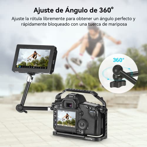 SMALLRIG Brazo Magico 9,8 Pulgada, Magic Arm con 1/4" Tornillo para Monitor EVF y Lámpara LED - 2066