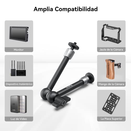 SMALLRIG Brazo Magico 9,8 Pulgada, Magic Arm con 1/4" Tornillo para Monitor EVF y Lámpara LED - 2066