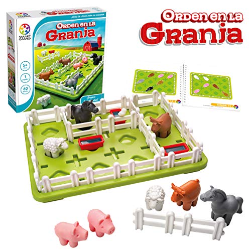 SmartGames - Orden En La Granja | Juegos De Logica Para Niños | Juegos Educativos 5 Años | Rompecabezas Niños | Juegos De Mesa 5 Años O Más | Juegos Niños