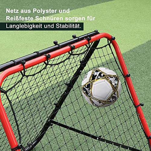 SMONTER Red de rebote de fútbol para ejercicios de balón, tiro de fútbol, béisbol, baloncesto, ajustable, rojo y negro