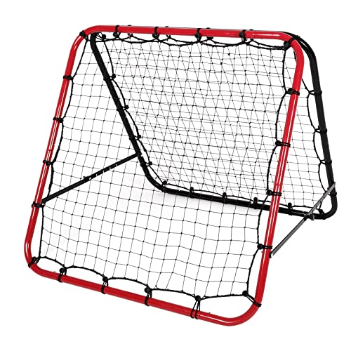 SMONTER Red de rebote de fútbol para ejercicios de balón, tiro de fútbol, béisbol, baloncesto, ajustable, rojo y negro