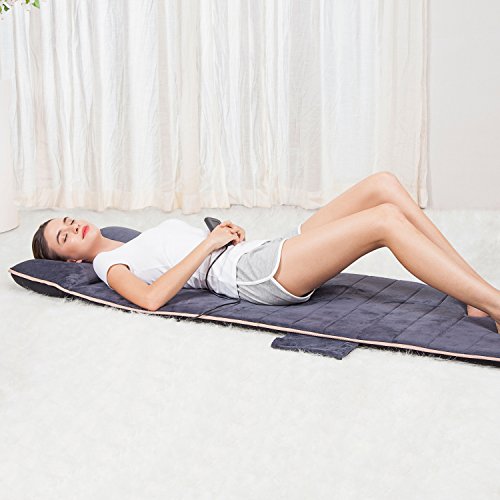 Snailax Colchón de Masaje Térmico con Vibración- Cojin de Masaje Terapéutico con 10 Motores Vibrantes, Masaje de Cuerpo Completo con Calor para Relajar Dolores Musculares, Dormirse