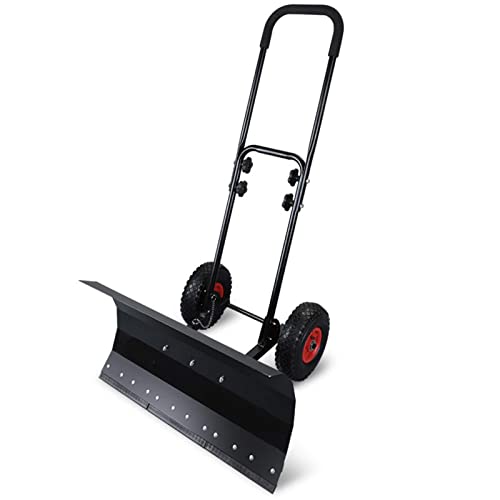 Snow Shovel Heavy-Duty Dual-Pole Snow Shovel with Wheels Adjustable Handle Working Width 74CM Suitable for Clearing Snow on Driveway or Road Surface（2 PCS）