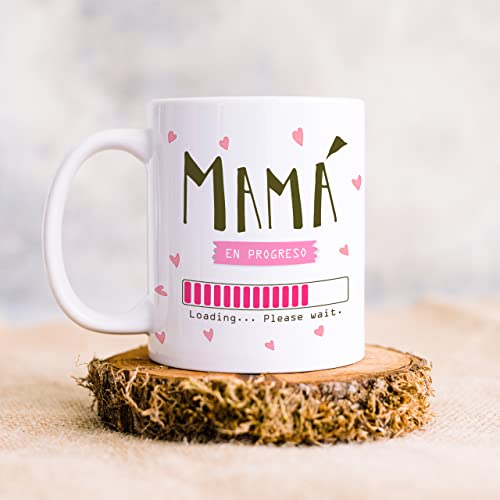 SNOWMUG Taza Mamá Embarazada – Regalos Originales Para Mujer Madres o Embarazada Regalos Para Mamas Embarazadas o Primerizas – Taza Desayuno Madre Primeriza Dia de la Madre