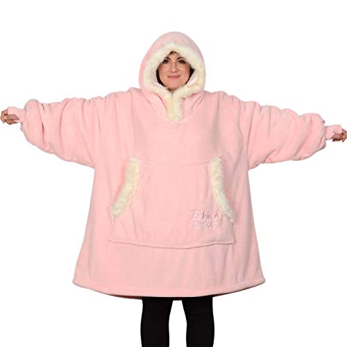 Snug Rug Rosa Eskimo Manta Sudadera con Capucha, de Forro Polar Sherpa Supersuave y cálido para Adulto, Oversized, Talla única, Unisex, para Hombre y Mujer