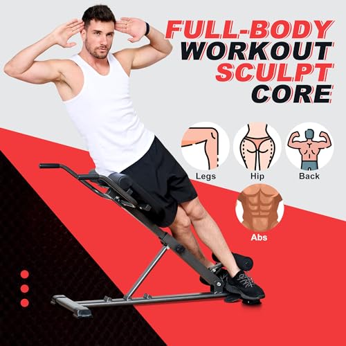 soges Silla Romana Hiperextensión Banco Romano Banco de Musculación Ajustable Multifuncional Equipo de Ejercicio Extensión de Espalda