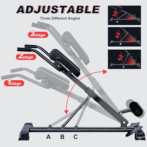 soges Silla Romana Hiperextensión Banco Romano Banco de Musculación Ajustable Multifuncional Equipo de Ejercicio Extensión de Espalda