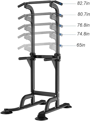 SogesHome Power Tower Estación de Dominadas Barra de dominadas para Gimnasio en casa, Gimnasio, estación de inmersión, Altura Ajustable, Entrenamiento Corporal, NSD-PSBB005-01