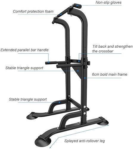 SogesHome Power Tower Estación de Dominadas Barra de dominadas para Gimnasio en casa, Gimnasio, estación de inmersión, Altura Ajustable, Entrenamiento Corporal, NSD-PSBB005-01