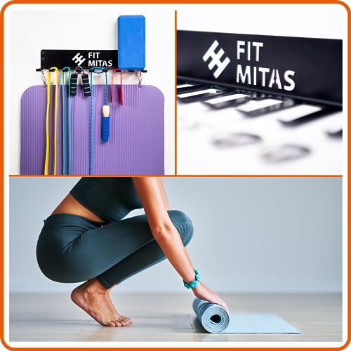 Soporte de Material Deportivo | Organizador Gimnasio en Casa | Soporte Barras Gimnasio | Organizador de Material Deportivo | Soporte Pared Mancuernas, Bandas Elásticas, Equipos de Yoga y Pilates