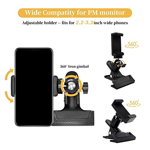 Soporte de teléfono para monitor de máquina de remo Concept 2, soporte giratorio ajustable para smartphone, compatible con monitores PM 2/3/4/5 de RowErgs, SkiErg y BikeErg (Concept 2 Rower) - Negro