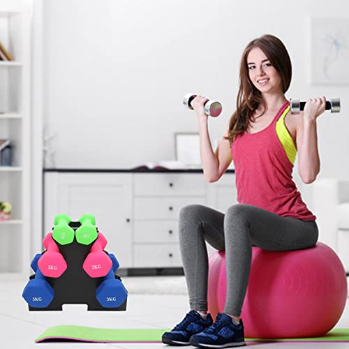 Soporte Mancuernas,Smavles Soporte Para Mancuernas de Plástico Portátil Pequeño Árbol Mancuernas Rack de Pesas de 3 Niveles Para Gimnasio Entrenamiento de Fuerza Gimnasia Negro