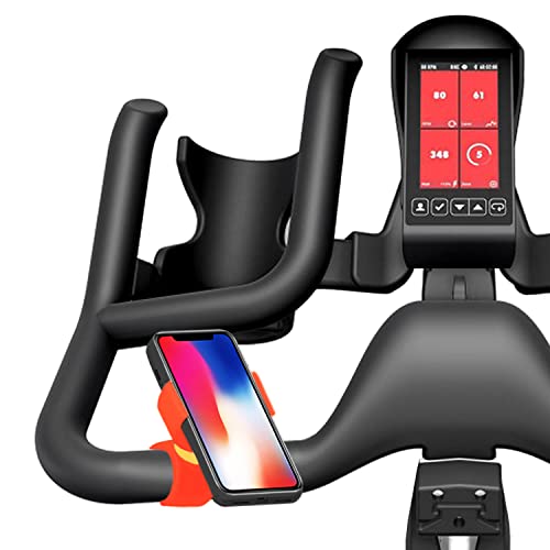 Soporte movil Bicicleta estatica Universal valido para Todos los tamaños de Smartphones Bicicleta Spinning Cinta de Correr Rodillo eliptica Entrenamiento Soporte telefono Bici (Naranja)