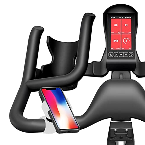 Soporte movil Bicicleta estatica Universal valido para Todos los tamaños de Smartphones Bicicleta Spinning Cinta de Correr Rodillo eliptica Entrenamiento Soporte telefono Bici (Blanco)