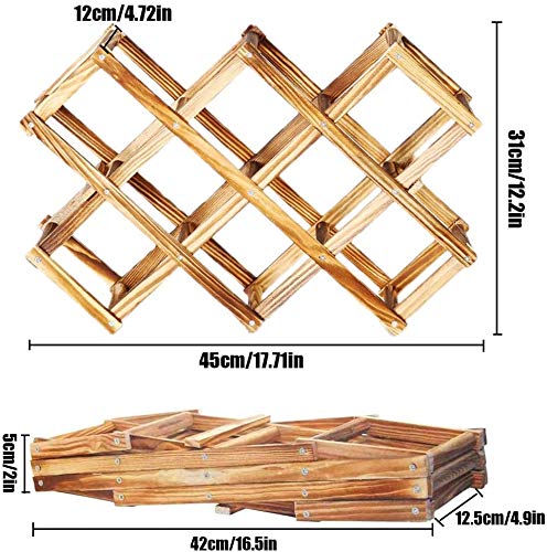 Soporte para Botellero de Madera Plegable, Organizador de Almacenamiento de Vino, Almacenamiento de Botelleros para Exhibición de Vinos, Barra de Bar, Cerveza, Cocina Casera (10 Botellas)