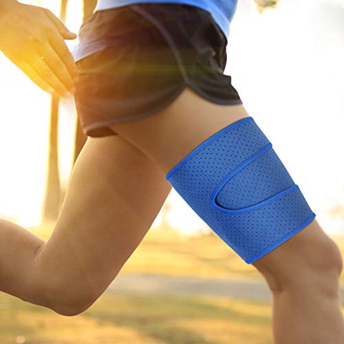 Soporte para muslo soporte para muslo de neopreno con tiras antideslizantes de silicona para hombres mujeres deportes correr baloncesto protección funda de compresión soporte para muslos