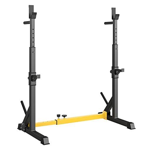 Soporte Sentadillas Rack Ajustable, Soporte Barra Pesas Estante de Barra con Pesas Ajustable, Estante de Barra con Pesas Soporte de Levantamiento para Banco de Peso, Máx 250kg, para gimnasio casa