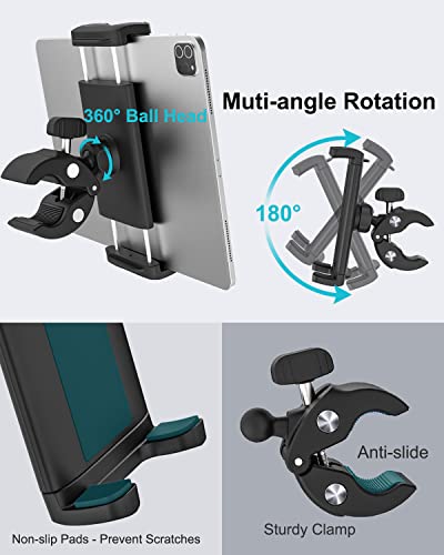 Soporte Tablet para Timón de Barco, Aozcu Universal Porta Tableta Manillar Abrazadera de Montaje, Ajustable 360° per iPad Pro 12.9 11 9.7 Air Mini, Galaxy Tab, iPhone, Tabletas y Teléfonos de 4 a 13"