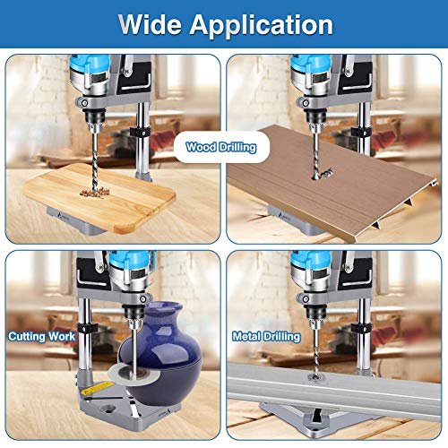 Soporte Taladro Vertical, Columna para Taladro, Soporte para Taladro de Columna, Multifuncional Soporte para Taladro Eléctrico con Abrazadera para uso Doméstico o en la Tienda con Base