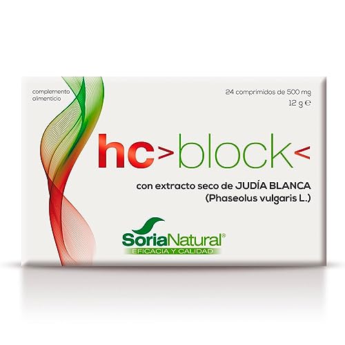 Soria Natural HC Block - Control de Carbohidratos y Refuerzo Metabólico - Control de Peso, Dieta - Complemento alimenticio natural - 24 comprimidos