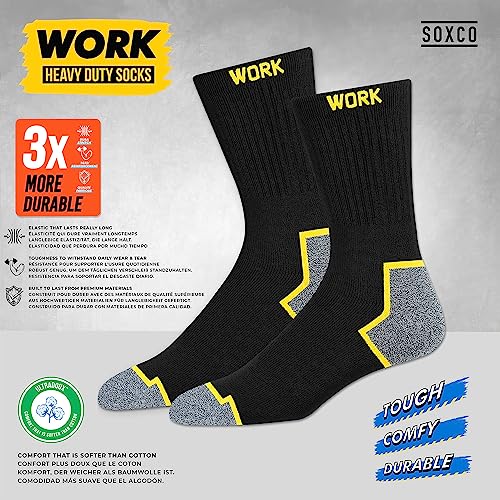 SOXCO WORK Socks 10 Pares Calcetines de Trabajo Hombre, 43-46